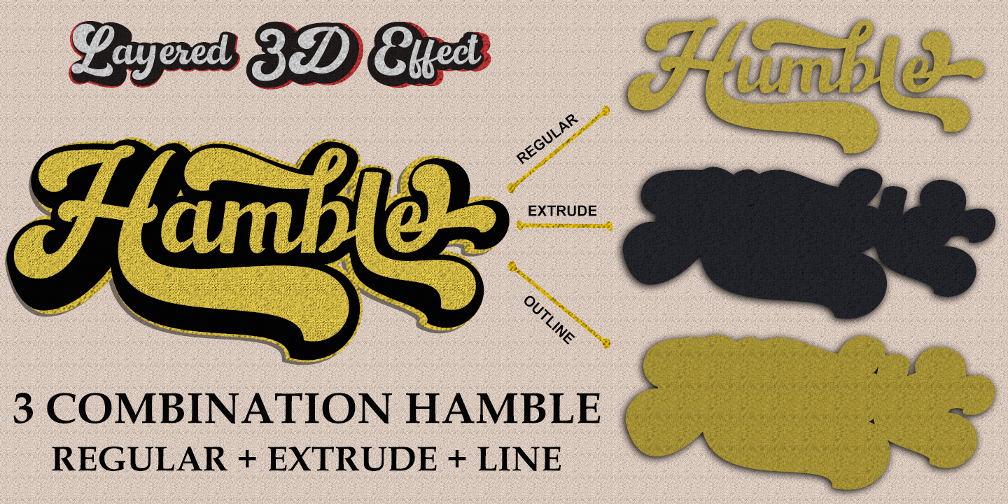 Пример шрифта Hamble #14